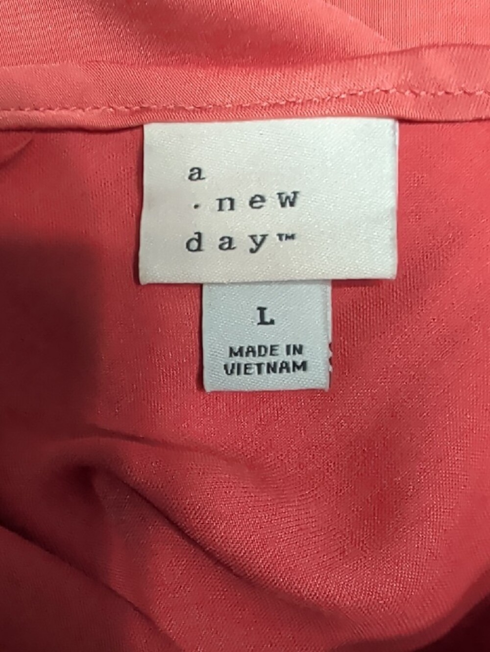 a new day Satin Coral Pink Slip Dress With Adjustable Straps Women's Large - Picture 7 of 7